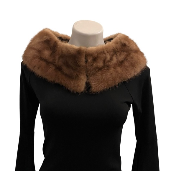 Vintage Accessories - Vintage 50’s Brown Mink Fur Collar Mobwife Real Minx